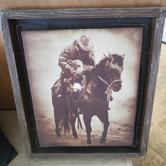 big sky carvers Other - David Stoecklein " Winter Save Barnwood Shadow Box". Western  Wood  Barbwire.Art